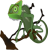 Green Chameleon On Branch Clip Art